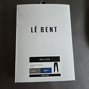 Le Bent Mens Black Wool Blend Base Layer Midweight Bottom 260 Size XL NWT $130